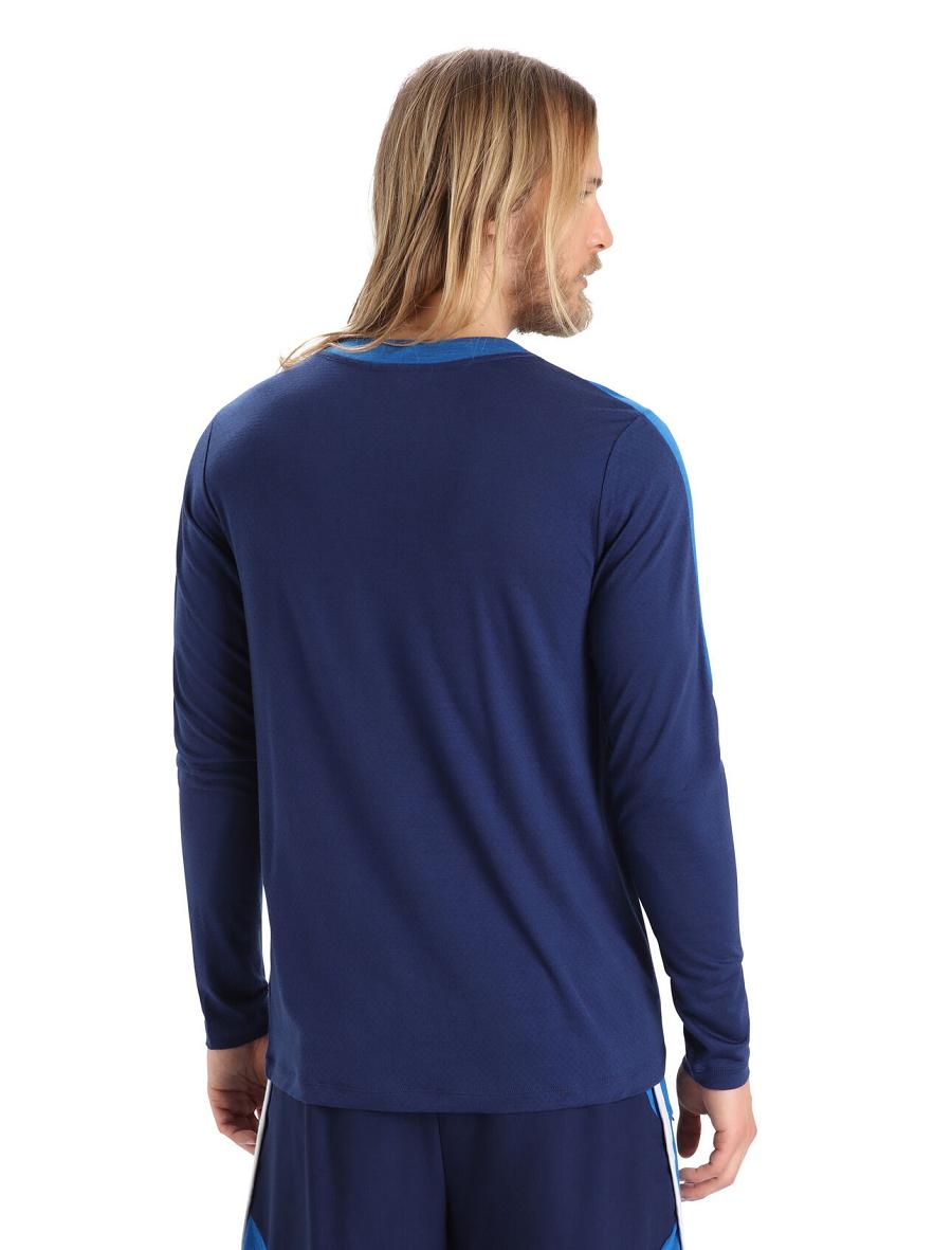 Long Sleeve Icebreaker ZoneKnit™ Merino T-Shirt Męskie Królewski Niebieski Granatowe | PL 1715JPQJ